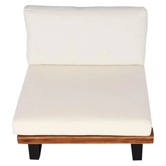 Proregal Garten-Loungesessel Polster Cremeweiß - 1 Stk., Akazienholz, Cremeweiß, B x T x H: 82 x 82 x 75 cm