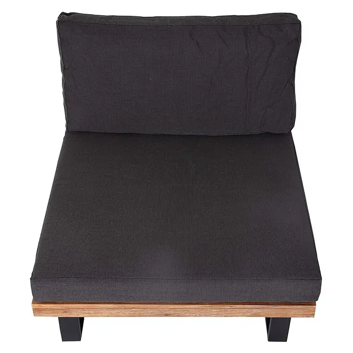 Proregal Garten-Loungesessel 2er Set Polster Dunkelgrau - 2 Stk., Akazienholz, Dunkelgrau, B x T x H: 82 x 82 x 75 cm