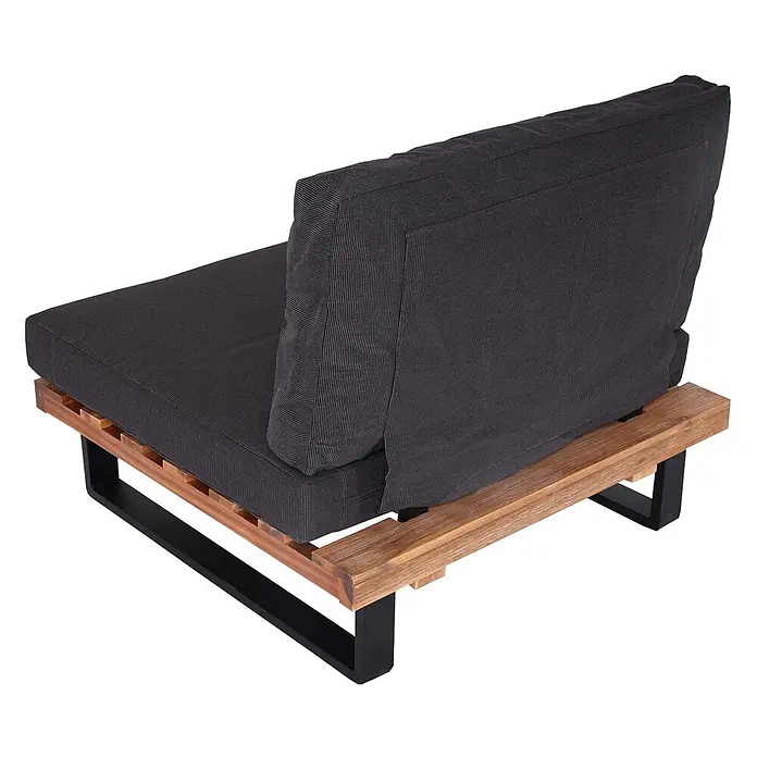 Proregal Garten-Loungesessel 2er Set Polster Dunkelgrau - 2 Stk., Akazienholz, Dunkelgrau, B x T x H: 82 x 82 x 75 cm