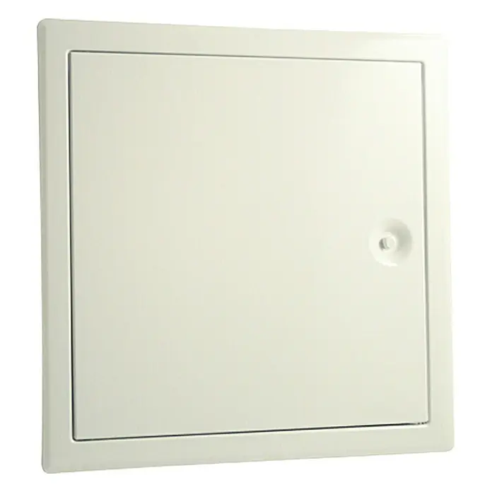 Marley Fliesentür - 30 x 30 cm - Eine quadratische, cremefarbene Revisionsklappe mit Drehverschluss, ideal für den einfachen Zugang zu verborgenen Installationen.
