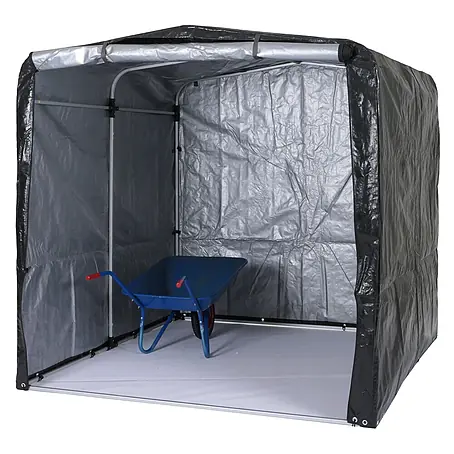 Gerätehaus | HxBxT 201x201x201cm | Gartenschuppen Geräteschuppen Gartenhaus | Anthrazit | Alu UV-Schutz wasserfest