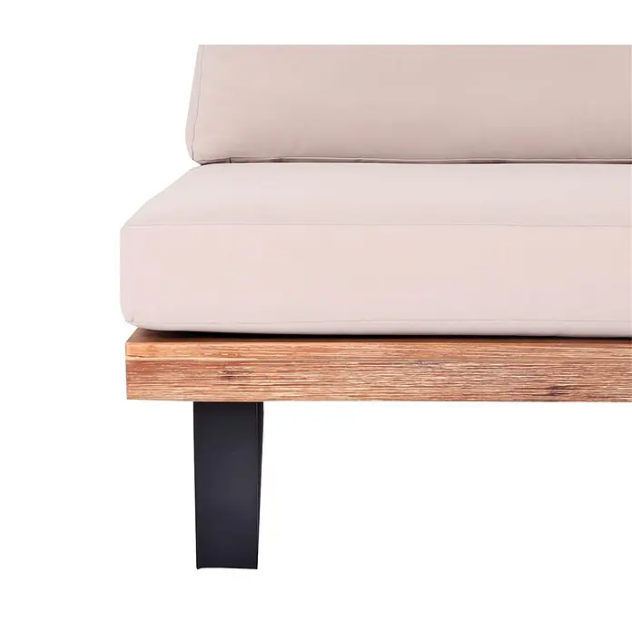 Proregal Garten-Loungesessel 2er Set Polster Beige - 2 Stk., Akazienholz, Beige, B x T x H: 82 x 82 x 75 cm