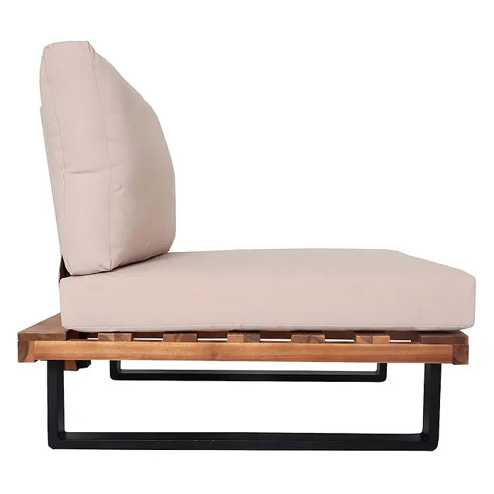 Proregal Garten-Loungesessel 2er Set Polster Beige - 2 Stk., Akazienholz, Beige, B x T x H: 82 x 82 x 75 cm