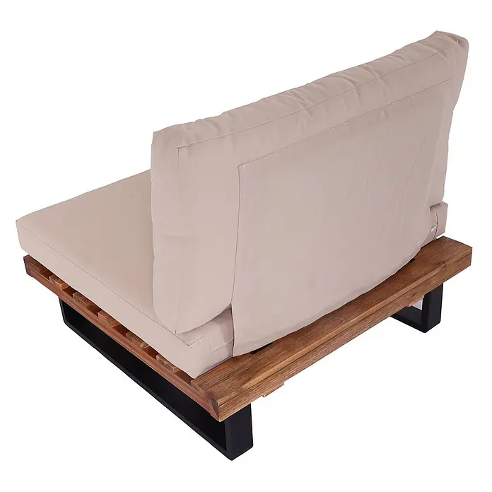 Proregal Garten-Loungesessel 2er Set Polster Beige - 2 Stk., Akazienholz, Beige, B x T x H: 82 x 82 x 75 cm
