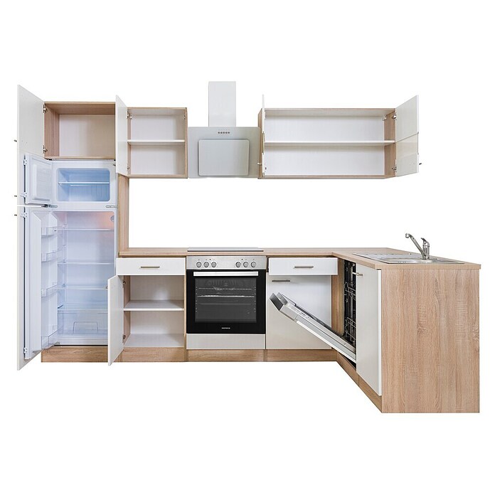 Respekta Winkelküche KBL280ESWSC (172 x 280 cm, Weiß)