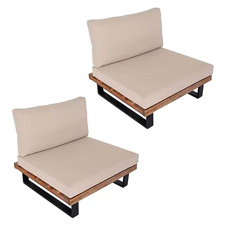 Proregal  Garten-Loungesessel 2er Set Polster Beige