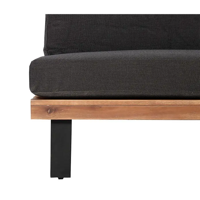 Proregal Garten-Loungesessel 2er Set Polster Dunkelgrau - 2 Stk., Akazienholz, Dunkelgrau, B x T x H: 82 x 82 x 75 cm