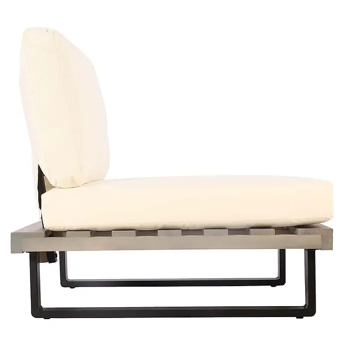 Proregal Garten-Loungesessel 2er Set Polster Cremeweiß - 2 Stk., Akazienholz, Cremeweiß, B x T x H: 82 x 82 x 75 cm