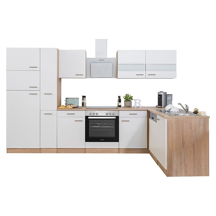 Respekta Winkelküche KBL310ESWSC (172 x 310 cm, Weiß)