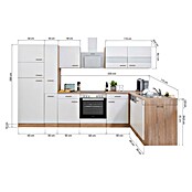 Respekta Winkelküche KBL310ESWSC (172 x 310 cm, Weiß)