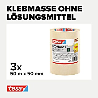 Tesa Malerband ECONOMY (L x B: 50 m x 50 mm, 3 Stk.)