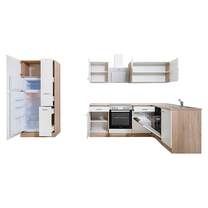 Respekta Winkelküche KBL310ESWSC (172 x 310 cm, Weiß)