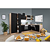 Respekta Winkelküche KBL310ESSSC (172 x 310 cm, Schwarz)
