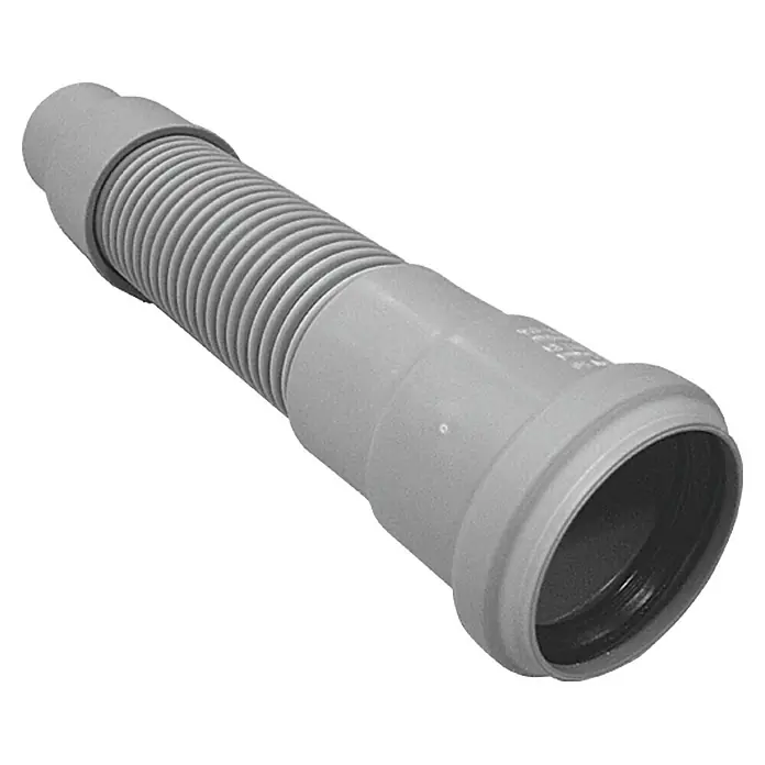 HT-Flexschlauch - Länge: 25 cm, DN 50 - Flexibler grauer Siphon mit geripptem Abschnitt und Anschlussstück für Waschbecken oder Spüle. Ideal für den Sanitärbereich.