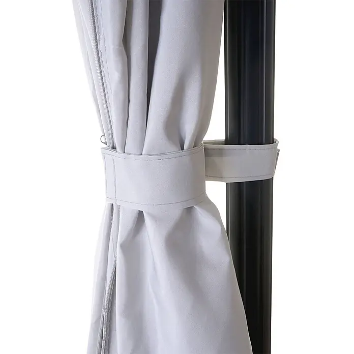 Berlinlodge Standard-Pavillon Kunststoff-Dach Seitenwand Alu - B x T: 300 x 300 cm, Farbe Gestell: Grau, Metall