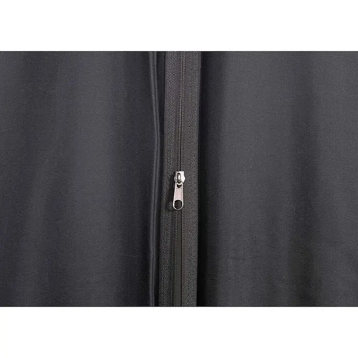 Berlinlodge Standard-Pavillon mit Seitenwand und Moskitonetz - B x T: 360 x 300 cm, Farbe Gestell: Schwarz, Stahl - Dunkelgrauer Stoff mit geschlossenem Reißverschluss und silbernem Zipper.
