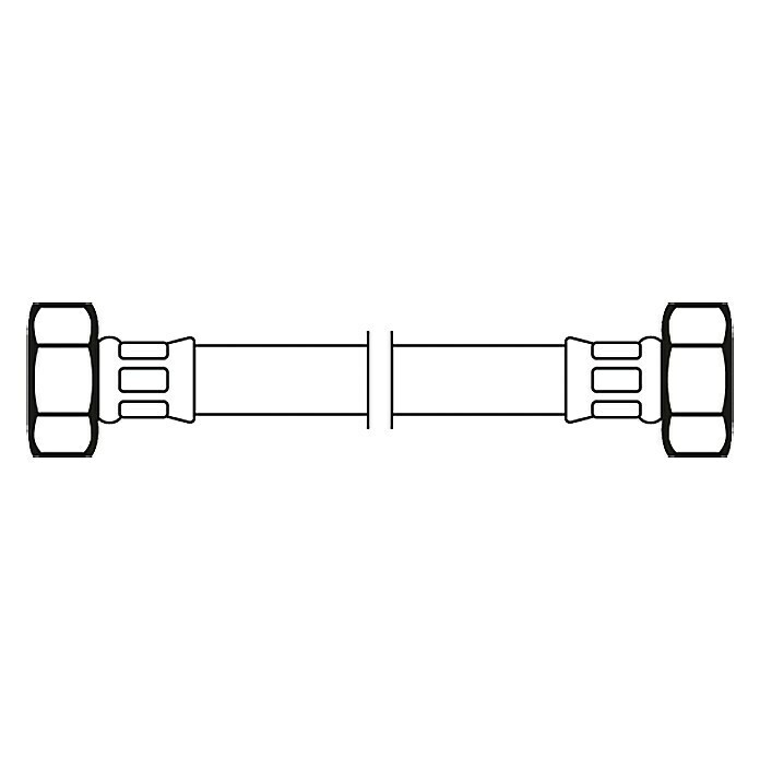 Flexo Anschlussschlauch½″/½″, Länge: 100 cm Front View