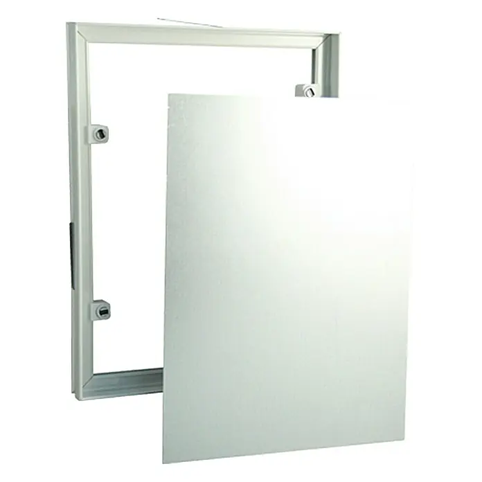 Marley Fliesenrahmen - 256 x 336 mm, Stahl - Weiße Revisionsklappe mit einem schlichten, modernen Design und einem stabilen Rahmen für den einfachen Zugang zu Installationen.