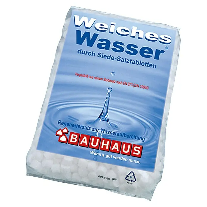 Regenerier-Siedesalztabletten - 25 kg - Eine Packung Weiches Wasser Siedesalztabletten von Bauhaus, ideal zur Wasseraufbereitung und für weiches Wasser im Haushalt.