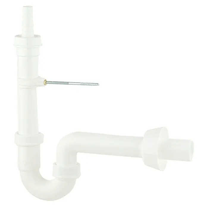 Admiral Röhrensiphon - 1 ½″, Kunststoff, Weiß - Weißer Siphon mit Schraube für Waschbecken, ideal für Badezimmer- und Kücheninstallationen. Ein unverzichtbares Sanitärteil.