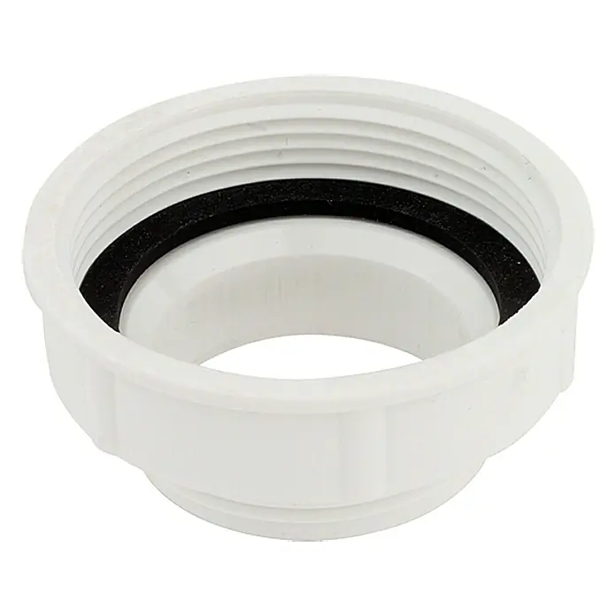Admiral Distanzring - 1 ½″, Kunststoff, 2″, Weiß - Weißer PVC-Adapter mit einem schwarzen O-Ring, ideal für die Installation in Sanitäranlagen und zur Verbindung von Rohren unterschiedlicher Größe.