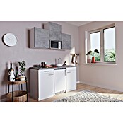 Respekta Singleküche Malia (Breite: 150 cm, Weiß/Grau, Mit Duo-Kochmulde und Mikrowelle) | BAUHAUS