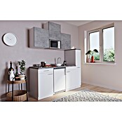 Respekta Singleküche Malia (Breite: 180 cm, Weiß/Grau, Mit Duo-Kochmulde und Mikrowelle) | BAUHAUS