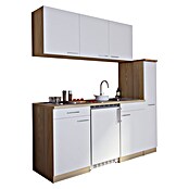 Respekta Singleküche Cuisine (180 cm, Mit Duo-Kochmulde, Weiß)