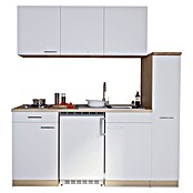 Respekta Singleküche Cuisine (180 cm, Mit Duo-Kochmulde, Weiß)