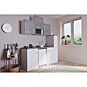 Respekta Singleküche Malia (Breite: 180 cm, Weiß/Grau, Mit Glaskeramikkochfeld und Mikrowelle) | BAUHAUS