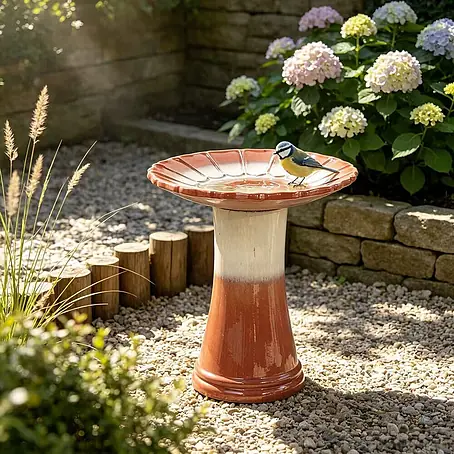 SONNENH  Vogeltränke mit Verlaufsglasur
