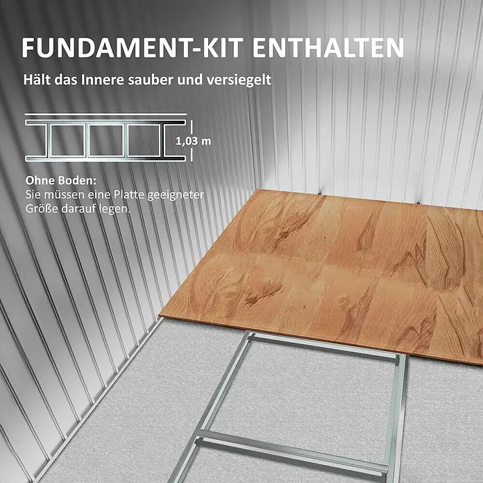SONNENH Gerätehaus - Außenbreite inkl. Dachüberstand: 280 cm, Außentiefe inkl. Dachüberstand: 130 cm, Stahl, Grün