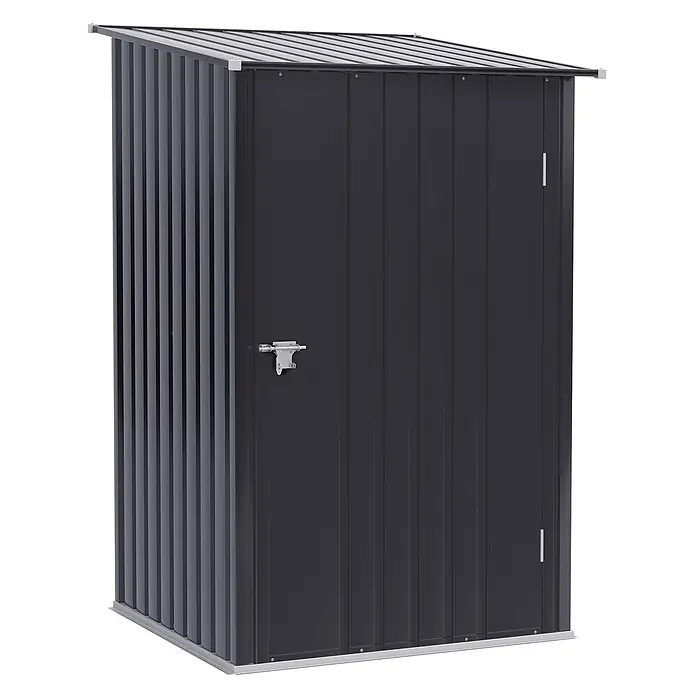 SONNENH Gerätehaus - Außenbreite inkl. Dachüberstand: 100 cm, Außentiefe inkl. Dachüberstand: 103 cm, Stahl, Grau