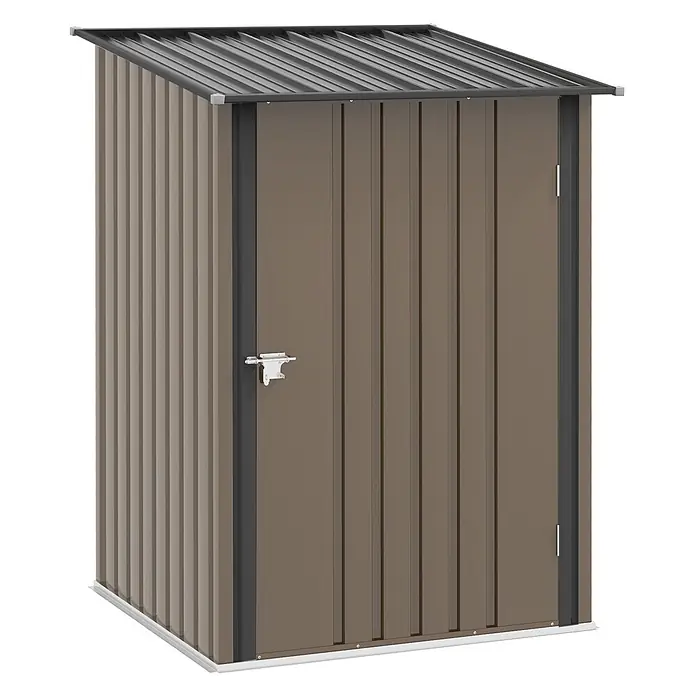 SONNENH Gerätehaus - Außenbreite inkl. Dachüberstand: 100 cm, Außentiefe inkl. Dachüberstand: 103 cm, Stahl, Braun