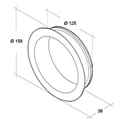 Air-Circle Wickelfalzrohr-Bundkragen (Durchmesser: 125 mm, Stahlblech)