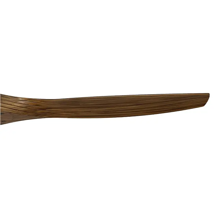 Vam Deckenventilator Outdoor DC Deckenventilator LINES Schwarz 153 cm - Schwarz, 1.530 mm, 37 W - Gebogenes, dunkelbraunes Holzventilatorblatt.