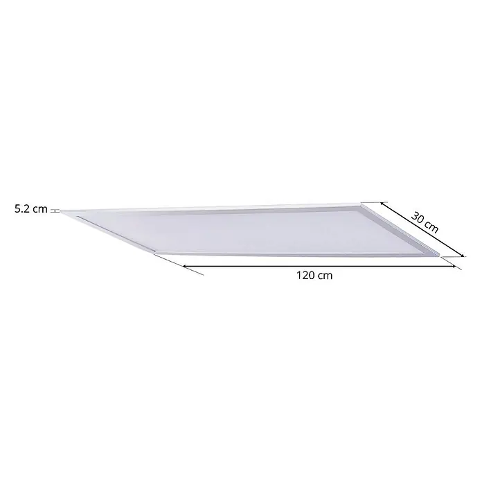 Lindby LED Panel Deckenleuchte ultra flach 120 x 30 cm, Büro, Küchenlampe -  - Weißes rechteckiges LED-Panel, 120x30x5,2 cm, für helle, energieeffiziente Beleuchtung.