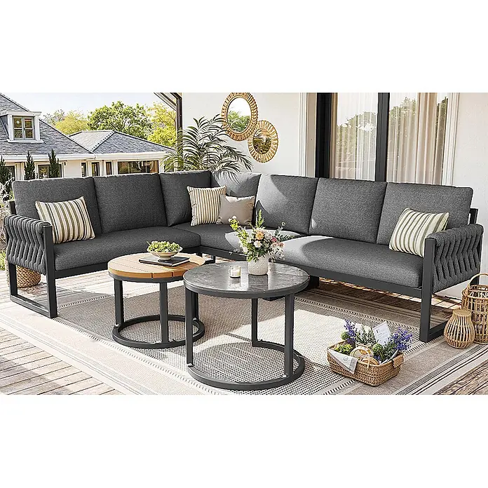 SONNENH Loungemöbel-Set - 5 -tlg., Olefin, Grau