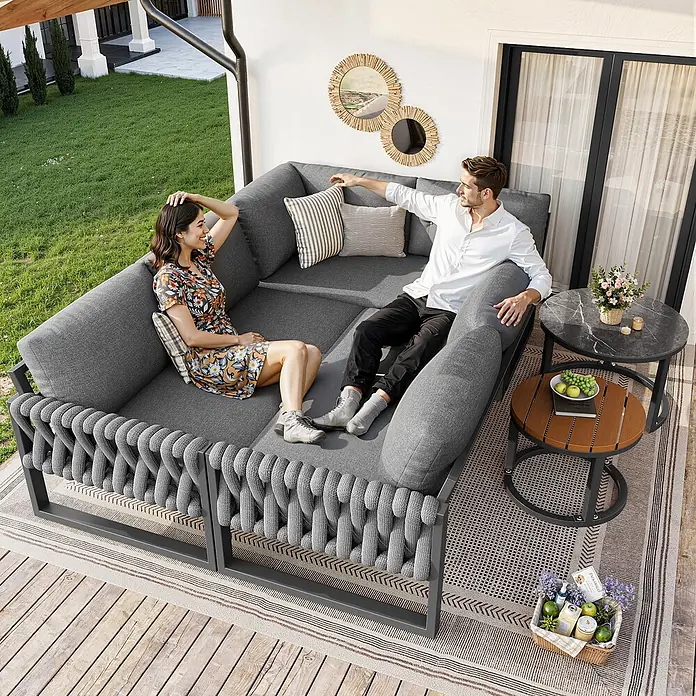 SONNENH Loungemöbel-Set - 5 -tlg., Olefin, Grau