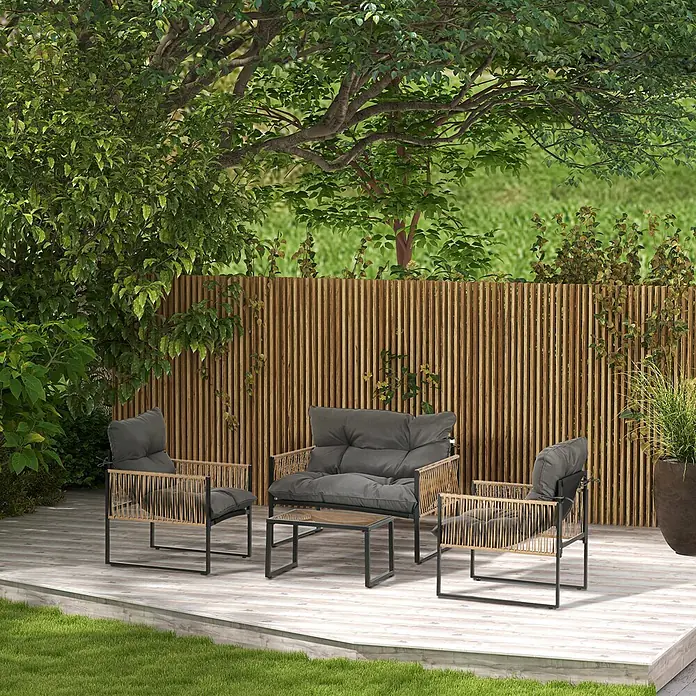 SONNENH Loungemöbel-Set - 4 -tlg., Polyester