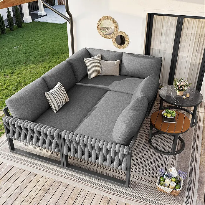 SONNENH Loungemöbel-Set - 5 -tlg., Olefin, Grau