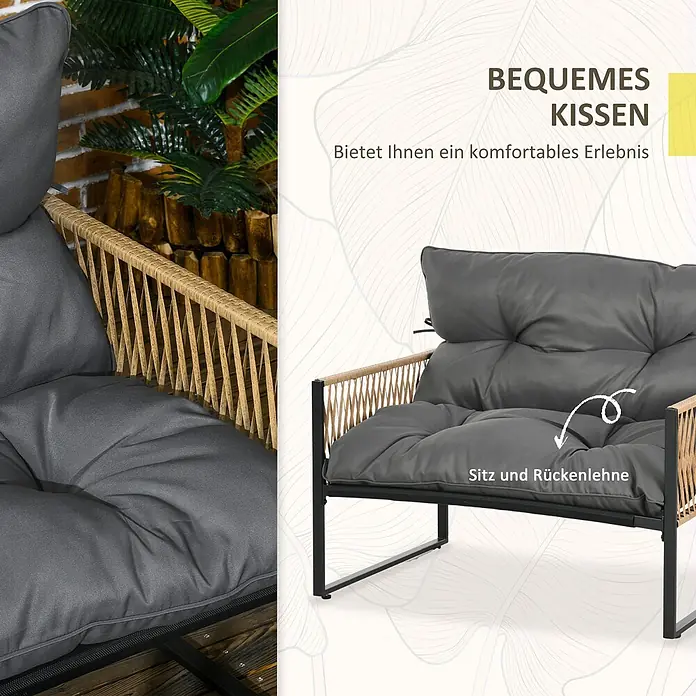 SONNENH Loungemöbel-Set - 4 -tlg., Polyester