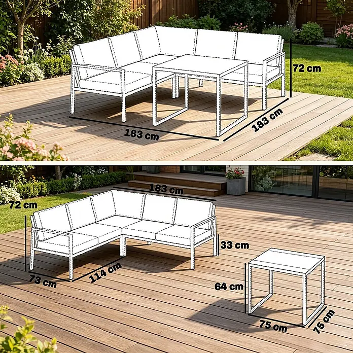 SONNENH Loungemöbel-Set - Dunkelgrau