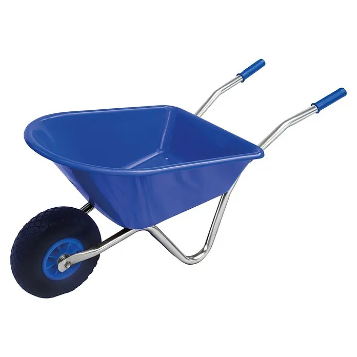 Kinder-Schubkarre - Blau, 20 l, Material Wanne: Kunststoff - Diagonale Ansicht