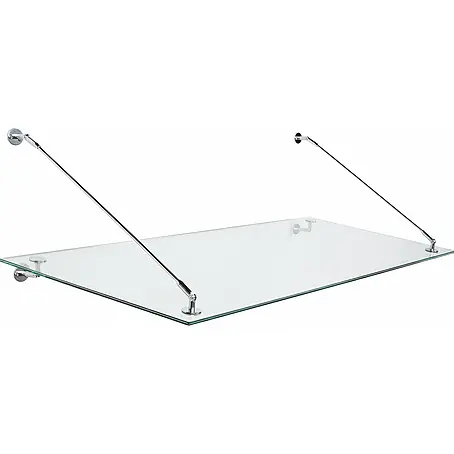 Glaszentrum Hagen  Vordach 180x90 cm Glasvordach Klarglas, Streben Edelstahlhalter