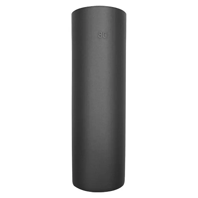 Bertrams Ofenrohr - Ø x L: 120 x 500 mm, Wandstärke: 0,6 mm, Schwarz - Produktansicht eines schwarzen, zylindrischen Rohres mit der Zahl 80, ideal für verschiedene Bau- oder Sanitäranwendungen.