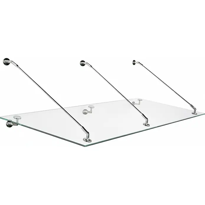 Glaszentrum Hagen Vordach Glaszentrum Hagen 230x90 cm Glasvordach Klarglas, Edelstahlhalter V2A-STB3 - 