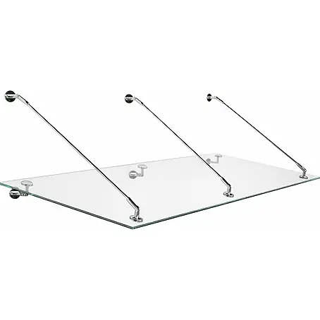 Glaszentrum Hagen  Vordach Glaszentrum Hagen 230x90 cm Glasvordach Klarglas, Edelstahlhalter V2A-STB3