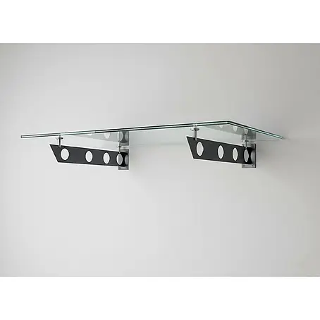 Glaszentrum Hagen  Vordach 120x90 cm Klarglas Glasvordach - S-Halter in RAL7016