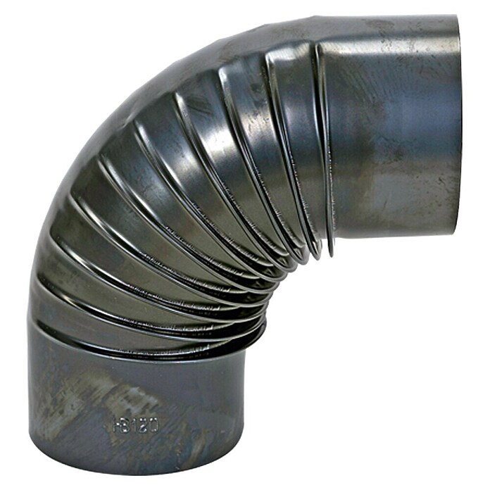 Ofenrohrbogen (Durchmesser: 120 mm, Bogenwinkel: 90°, Wandstärke: 0,6 mm, Schwarz)